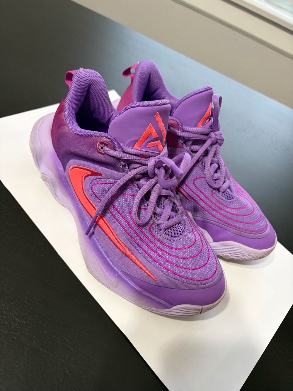 Nike Kids Purple Sneakers with Pink Accents